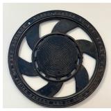 Variety of Vintage Decorative Items including Antique Adams Co. Cast Iron Round Metal Wall/Floor Grate Register