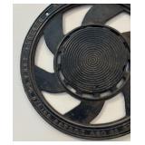 Variety of Vintage Decorative Items including Antique Adams Co. Cast Iron Round Metal Wall/Floor Grate Register