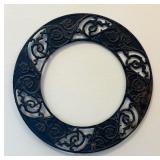 Variety of Vintage Decorative Items including Antique Adams Co. Cast Iron Round Metal Wall/Floor Grate Register