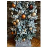 Beautiful 7 Foot Flocked Holiday / Christmas Tree with Variety of Ornaments