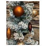 Beautiful 7 Foot Flocked Holiday / Christmas Tree with Variety of Ornaments