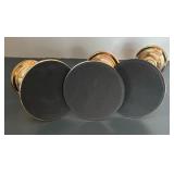 Set of Three Elegant Brass Candle Holders