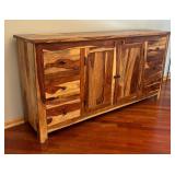 Natural Wood Design Buffett Server / Sideboard / Dual Tone Rustic Sideboard