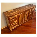Natural Wood Design Buffett Server / Sideboard / Dual Tone Rustic Sideboard