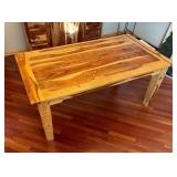 Beautiful Natural Dining Table with 6 Chairs / Rustic Style Two Tone Dining Room Table Set