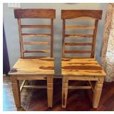 Beautiful Natural Dining Table with 6 Chairs / Rustic Style Two Tone Dining Room Table Set