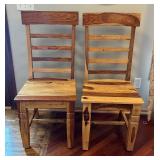 Beautiful Natural Dining Table with 6 Chairs / Rustic Style Two Tone Dining Room Table Set