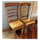 Beautiful Natural Dining Table with 6 Chairs / Rustic Style Two Tone Dining Room Table Set
