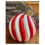 Giant Decorative Christmas Ornament Figurines / Decorative Peppermint Striped 24" Christmas Ornaments