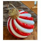 Giant Decorative Christmas Ornament Figurines / Decorative Peppermint Striped 24" Christmas Ornaments