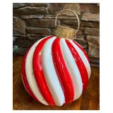 Giant Decorative Christmas Ornament Figurines / Decorative Peppermint Striped 24" Christmas Ornaments