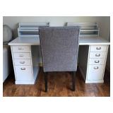 Five Piece White Desk with Chair
