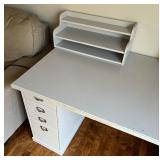 Five Piece White Desk with Chair