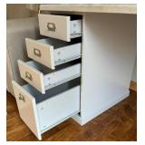 Five Piece White Desk with Chair