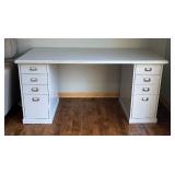 Five Piece White Desk with Chair