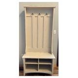 Bush Furniture Salinas Hall Tree with Storage Bench in White