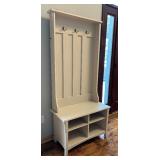 Bush Furniture Salinas Hall Tree with Storage Bench in White