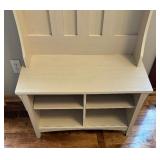 Bush Furniture Salinas Hall Tree with Storage Bench in White