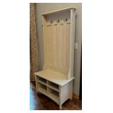 Bush Furniture Salinas Hall Tree with Storage Bench in White