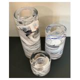 Kosta Boda Three Piece Anna Ehrner Colonne Candlesticks