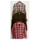 Three Filson Garment Plaid Button Down Shirts
