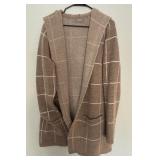 Cyprus Tan Plaid Sweater Jacket