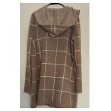 Cyprus Tan Plaid Sweater Jacket