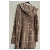 Cyprus Tan Plaid Sweater Jacket