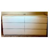 White Six Drawer Dresser