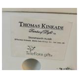 Two Thomas Kinkade Village Houses including Thomas Kincade Stonehearth Hutch