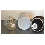 Three Decorative Vases and Candle Holder