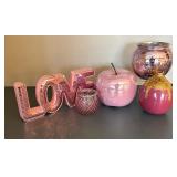 Pretty Pink Vases, Apple, Love Sign and More