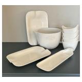 White Serving Pieces and Mixing Bowl by Audrey