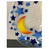 Moon and Stars Art Glass Platter