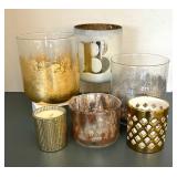 Six Decorative Candle Holders