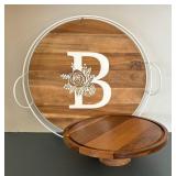 Croftton "B" Tray and Wooden Pedestal Plate