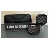 Desktop Organizer and Two Netter Homes & Gardens Planter Pots