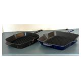 Two Cast Iron Staub Griddle Pans