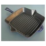 Two Cast Iron Staub Griddle Pans