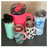 Six Insulated Mugs by Yeti, Swig and Refresher