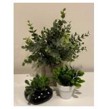 Three Pieces of Decorative Faux Greenery