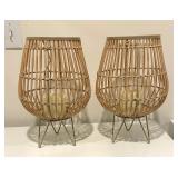 Pair of Bent Wood Candle Holders