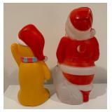 Santa and Gingerbread Man Blow Mold Sculptures