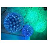 Four Blue and Green Light Up Balls