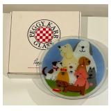 Peggy Karr Dog Pound Fused Glass Plate