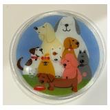 Peggy Karr Dog Pound Fused Glass Plate