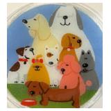 Peggy Karr Dog Pound Fused Glass Plate