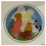 Peggy Karr Dog Pound Fused Glass Plate