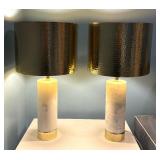 Two Stylish Marble Based Lamps