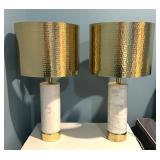 Two Stylish Marble Based Lamps